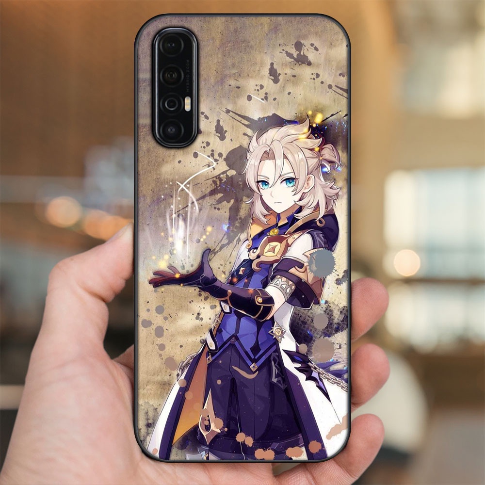 Ốp lưng Oppo Reno 3 Pro viền đen in hình Albedo Genshin Impact