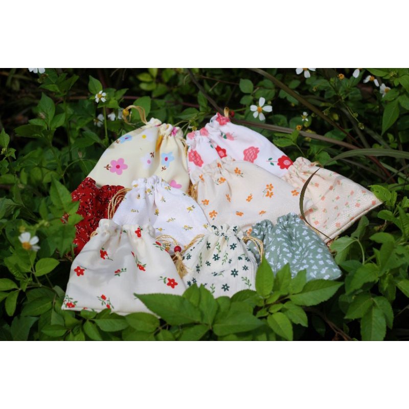 Túi rút vải Hoa Hoè nhỏ xinh size 15cm
