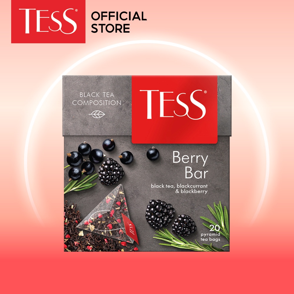 [DATE 3/2024]Trà đen Tess Berry Bar Vị Mâm Xôi Và Quả Lý Chua Đen 20 gói/hộp