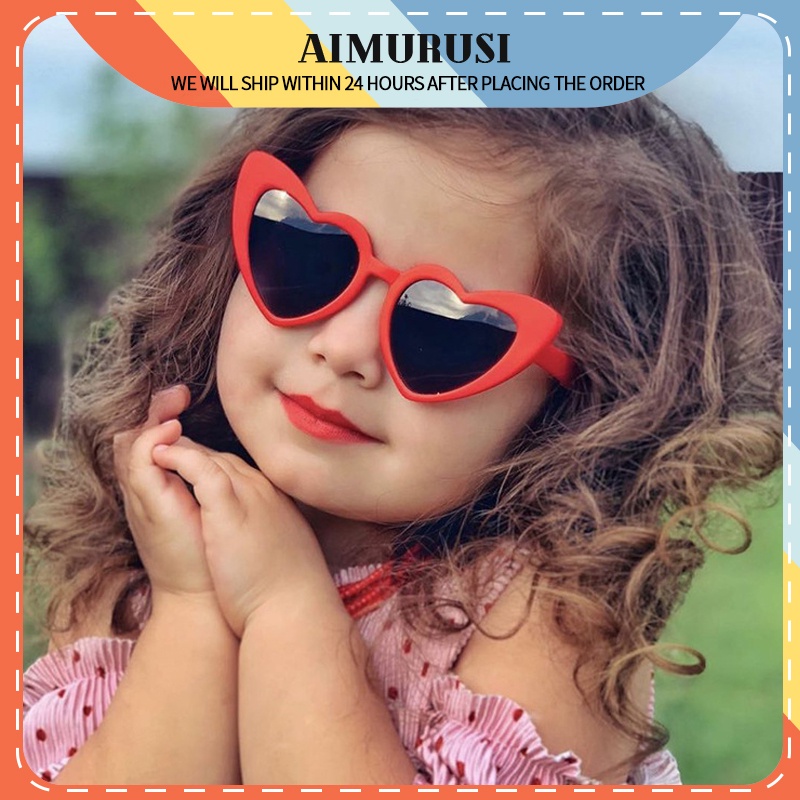 Kính Mát Hình Trái Tim Chống Tia UV400 Thời Trang Cho Bé