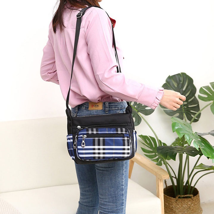 Túi Đeo Chéo Họa Tiết Kẻ caro Hàng Quảng Châu loại 1 size 27cm