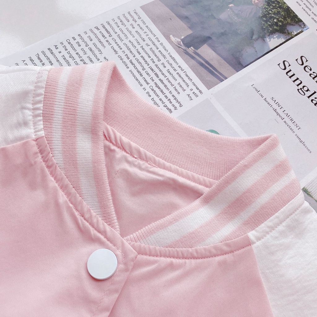 Áo Khoác Bomber Bé Gái Thêu Hình Thỏ/ Áo Khoác Bóng Chày Bé Gái/ Áo Bomber Bé Gái Giá Rẻ 2023/