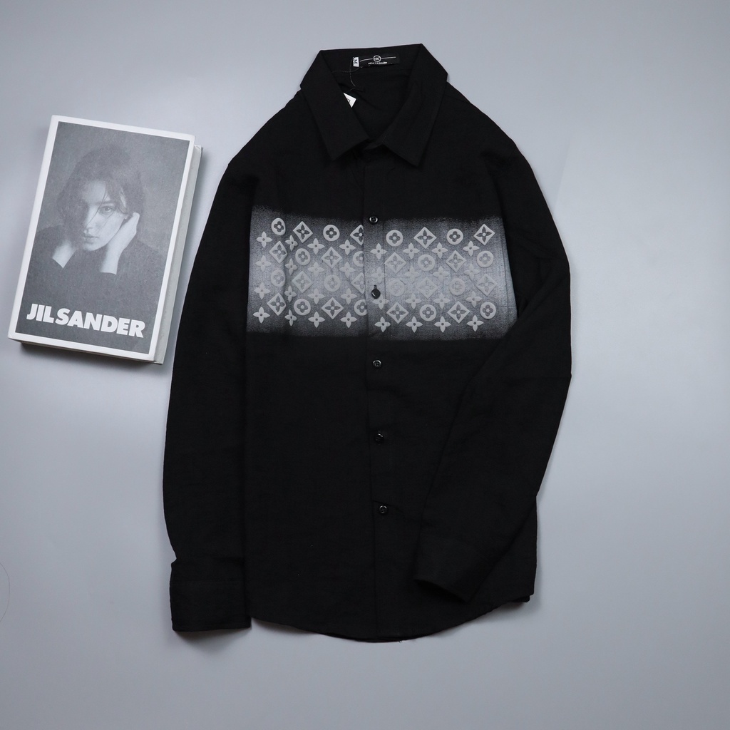 Áo sơ mi nam đũi tay dài 4 màu chất vải mềm mịn phối họa tiết mẫu mới HOT TREND-AHFASHION