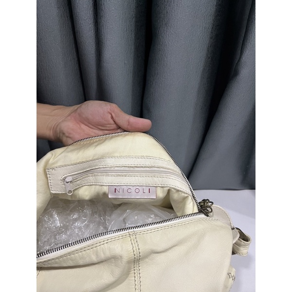 Túi si hiệu NICOLI dáng tay nải đeo vai da thật 100%