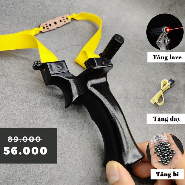 Ná Cao Su Cao Cấp Giá Rẻ, Ná Vô Song Nhựa Đen ABS Chạc 8 Chắc Chắn An Toàn - Tăng Laze Siêu Sáng và Dây Thun Ná, Bi