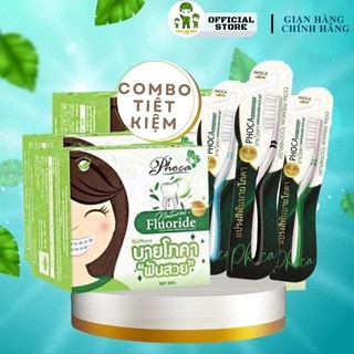 Combo kem đánh răng Phoca và bàn chai đánh răng Phoca