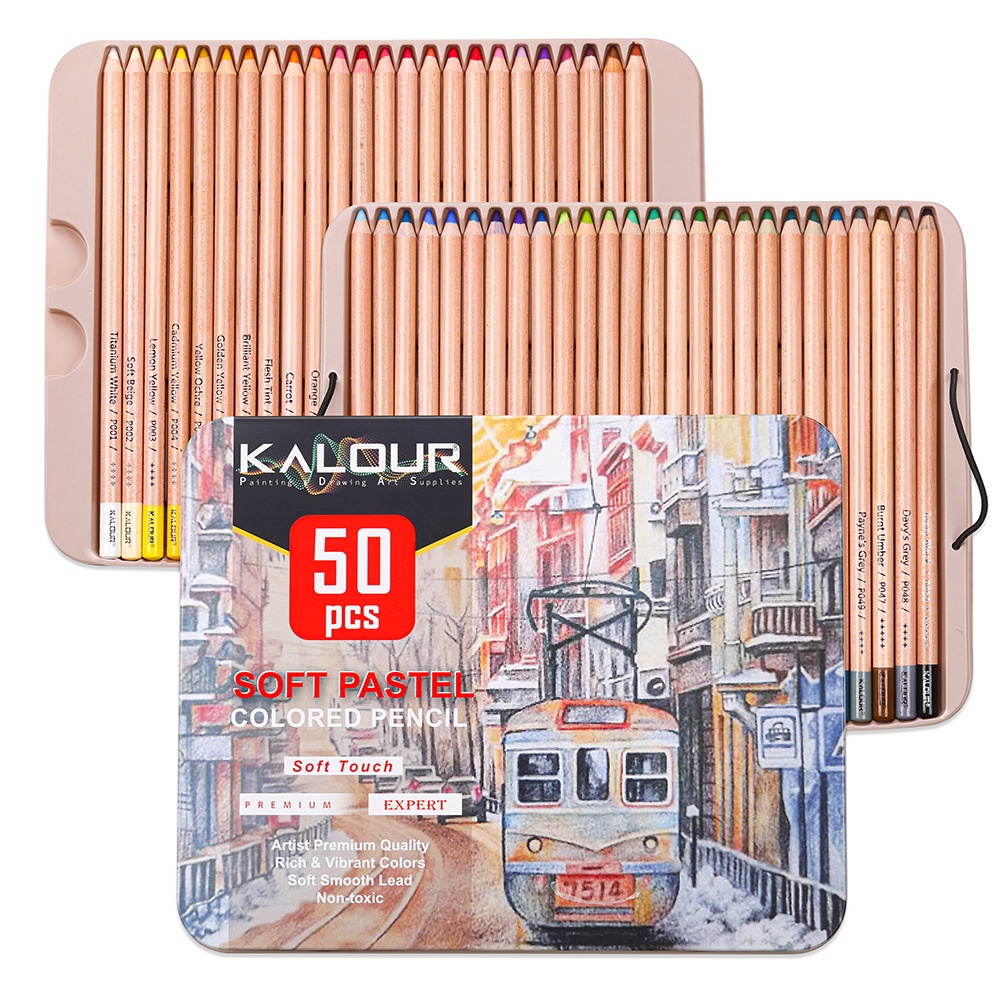 Bộ 50 Bút Chì Màu Pastel Thân Gỗ Mềm Chuyên Nghiệp JO273