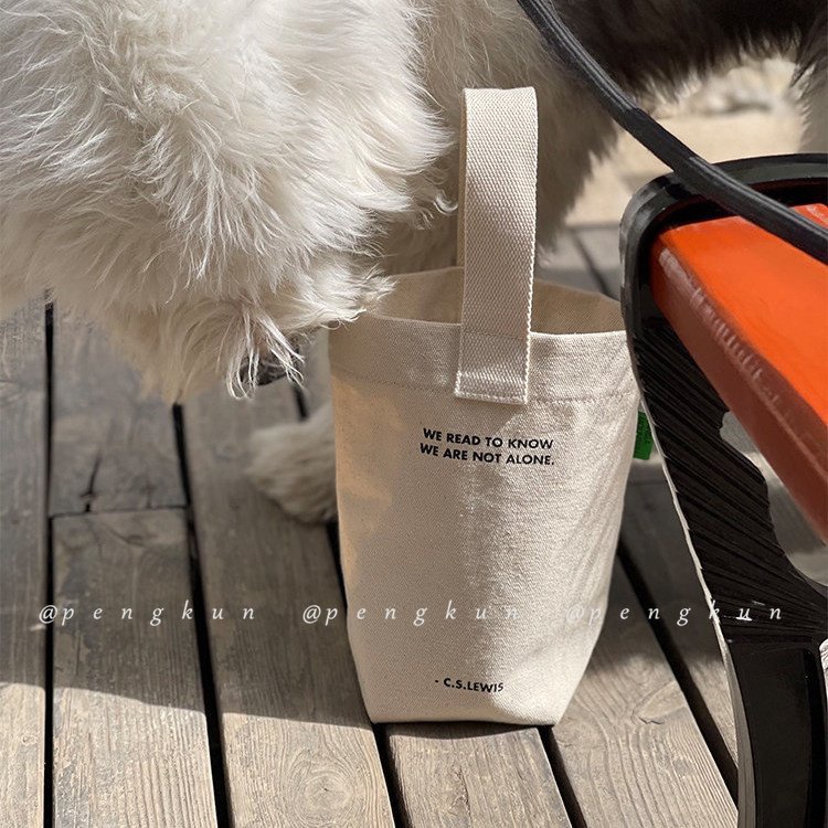 Túi Vải Canvas mini Đựng Ly Nước Uống Thân Thiện Với Môi Trường Mang Đi Tiện Lợi