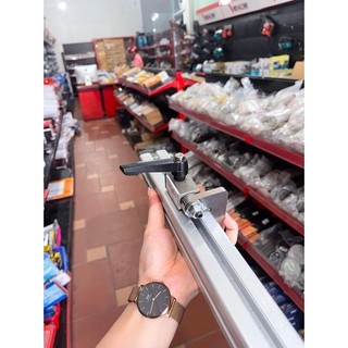Khung nhôm , cữ chặn cắt gỗ tự nhiên , quy cánh : 1mét khung nhôm + 1 cữ chặn