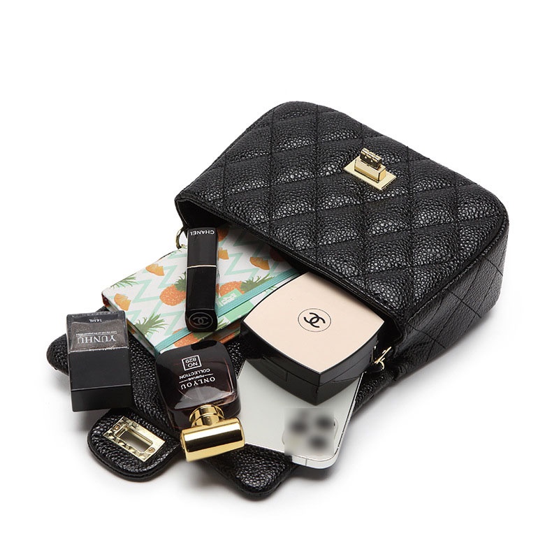 Túi Đeo Chéo Dây Xích Hình Thoi Nhỏ Màu Vàng Cho Nữ