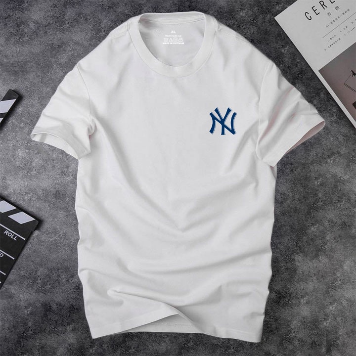 Áo thun nam cổ tròn NY Depstyle PT9 chất cotton, logo nhung mịn đẹp phản quang