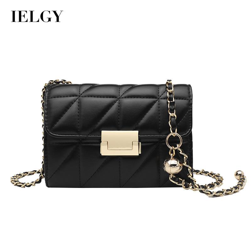 IELGY Túi Đeo Chéo Màu Đen Phong Cách retro Thời Trang Cho Nữ