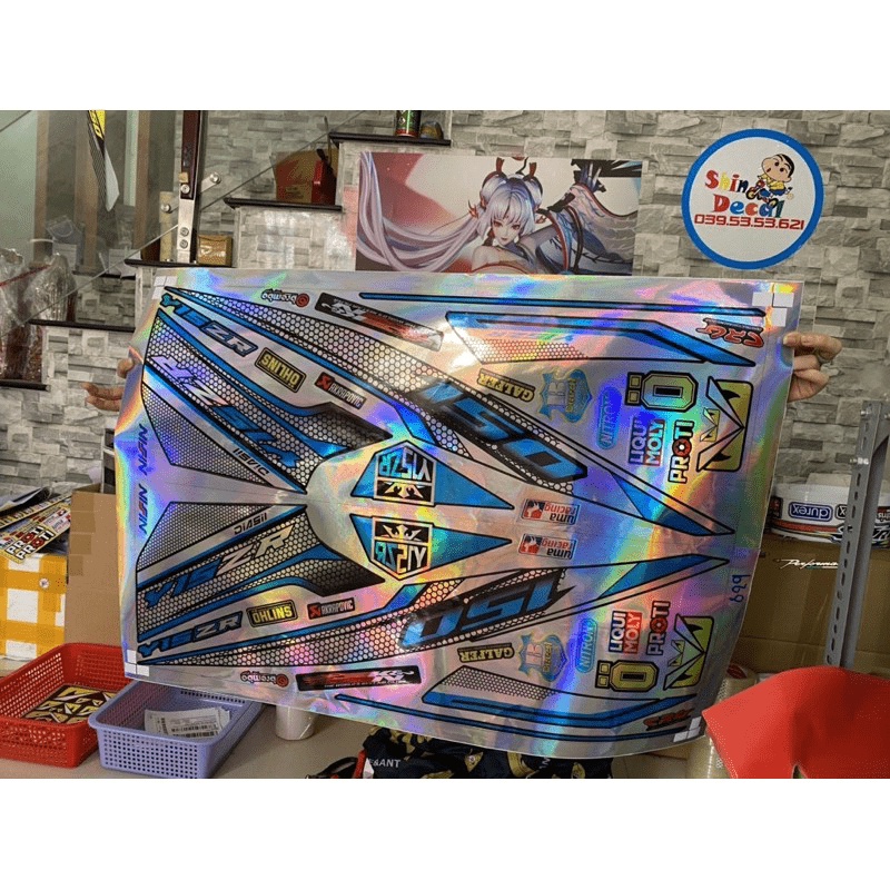 FREE SHIP + QUÀ TẶNG Tem rời Exciter 150 tổ ong Y15ZR xanh đen Crom titan 7 màu