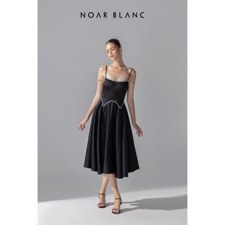[NOAR BLANC] Đầm nữ thiết kế dự tiệc đen hai dây đính đá - Pandora Dress