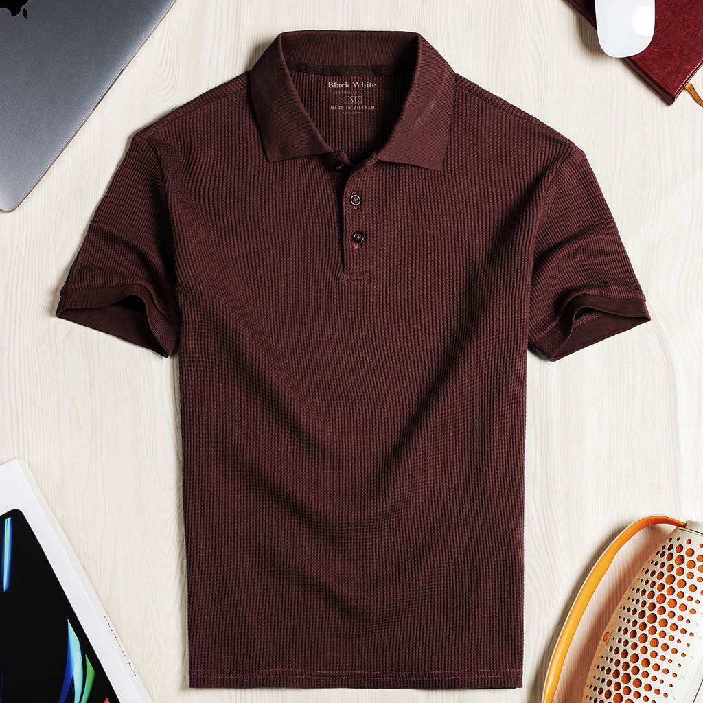 Áo thun POLO nam Polo Hiven ĐỎ H11 cổ bẻ chất liệu cotton&PE co giãn cao cấp chuẩn form - DeBlackWhite