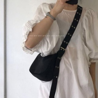 Túi Đeo Chéo Nữ Dây Nhiều Lỗ Màu Đen Thiết Kế Đơn Giản Phong Cách Hàn Quốc DC02