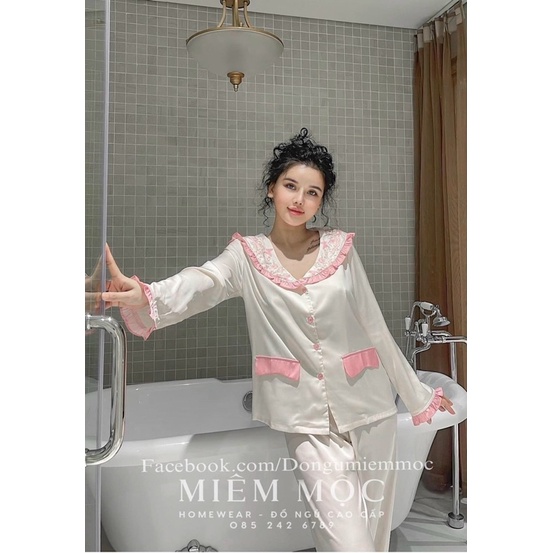 BỘ LỤA PYJAMA DÀI QUẢNG CHÂU MÃ 2022-1007
