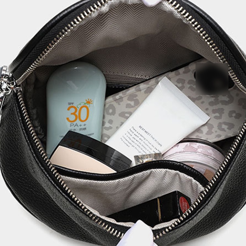 Túi Đeo Chéo Da Bò Hai Lớp Có Khóa Kéo Thời Trang Cho Nữ