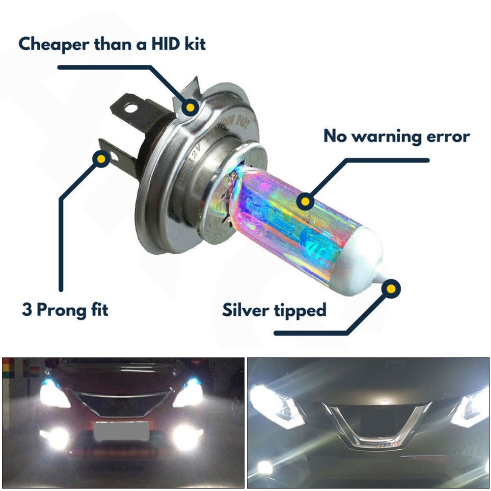 Bóng Đèn Pha xenon H4 100w 8500k 12v Siêu Sáng Cho Xe Hơi