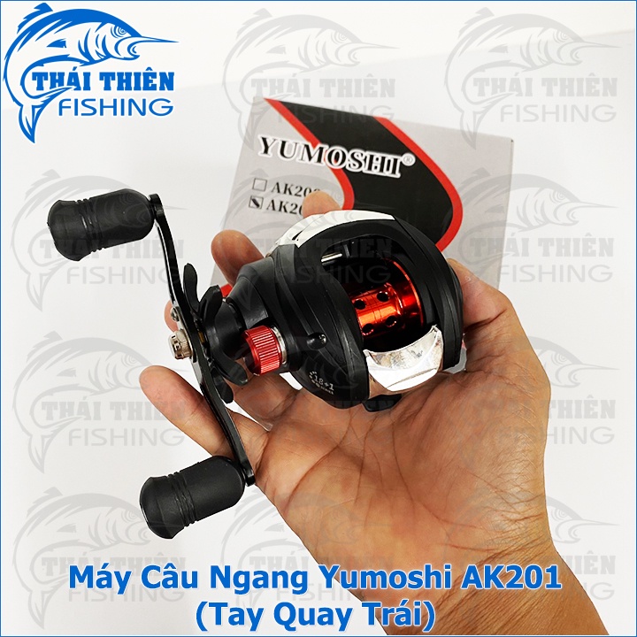 Máy Câu Ngang Yumoshi 6.3:1 Tay Quay Trái Dùng Cho Cần Máy Ngang Câu Lure Cá Lóc, Chẽm, Mú