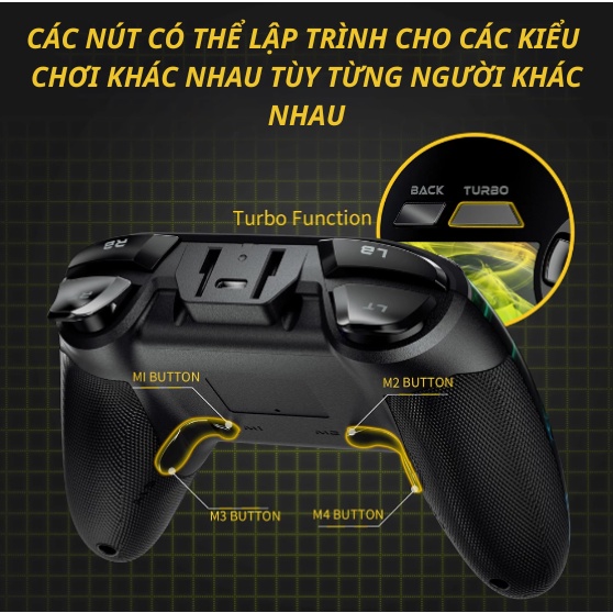 🎁TẶNG DÂY SẠC🎁Tay cầm chơi game EASY SMX 9110 - LED Bluetooth,Wireless chơi game FO4|PES2022|Genshin Impact|