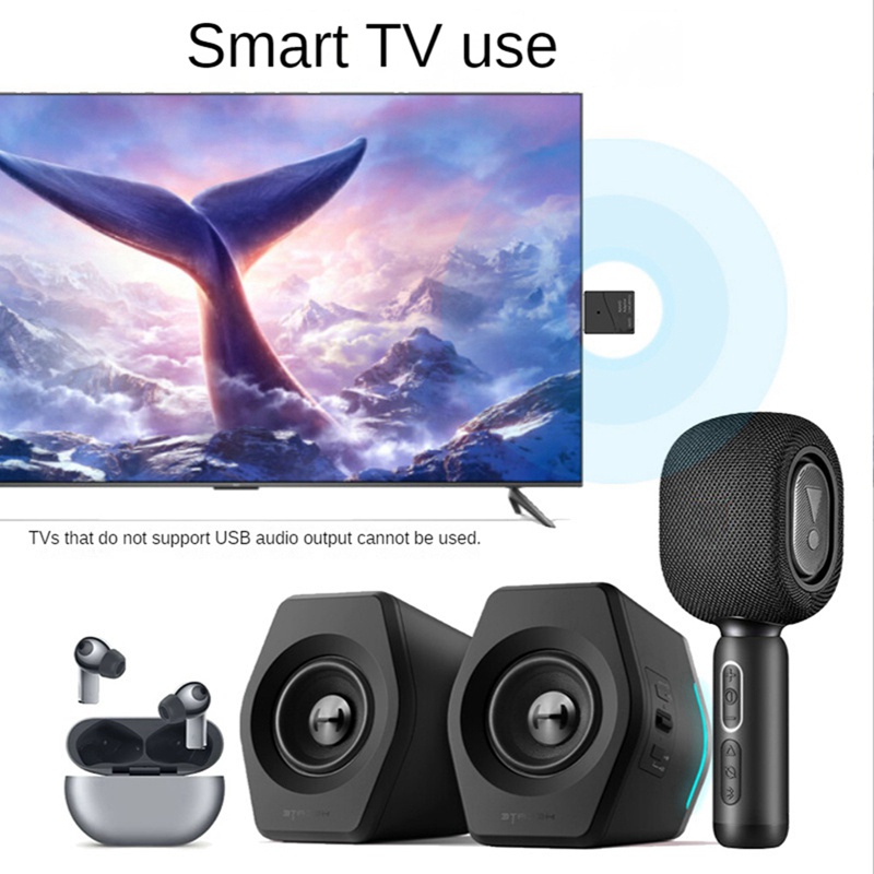 24Bit USB Bluetooth 5.2 Audio Transmitter AptX-Adaptive/LL/HD 40Ms Low Latency Multi-Point Wireless Adapter for Switch