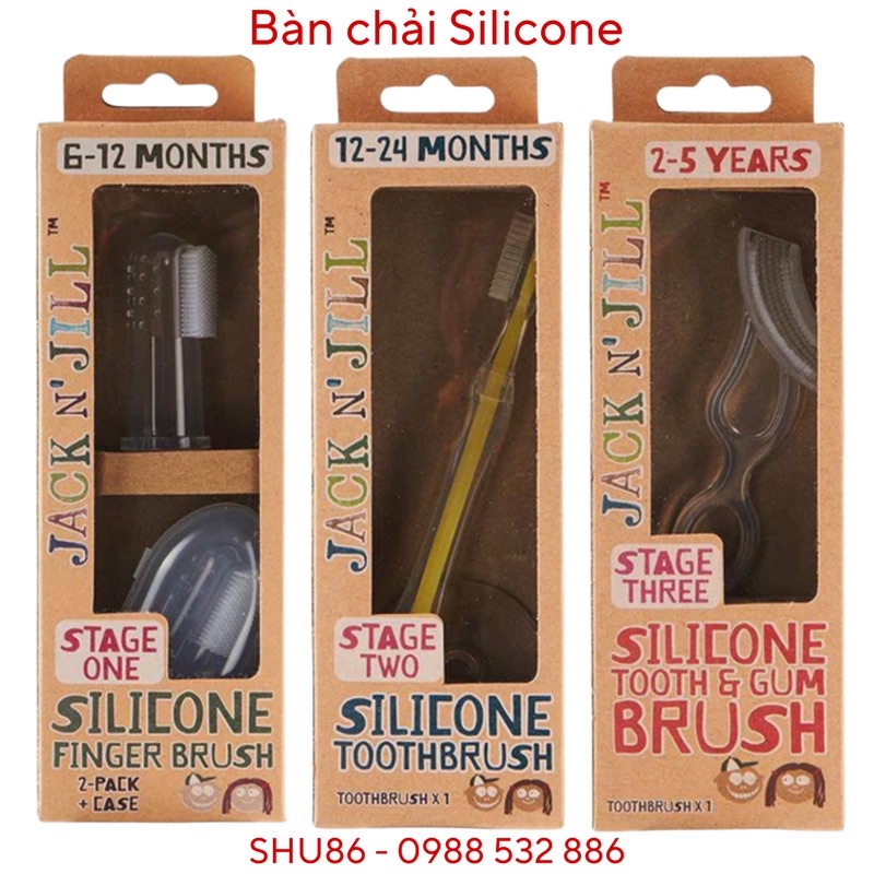 Bàn chải silicon jack n jill của úc bàn chải cây , xỏ ngón tay , bàn chải - ảnh sản phẩm 1