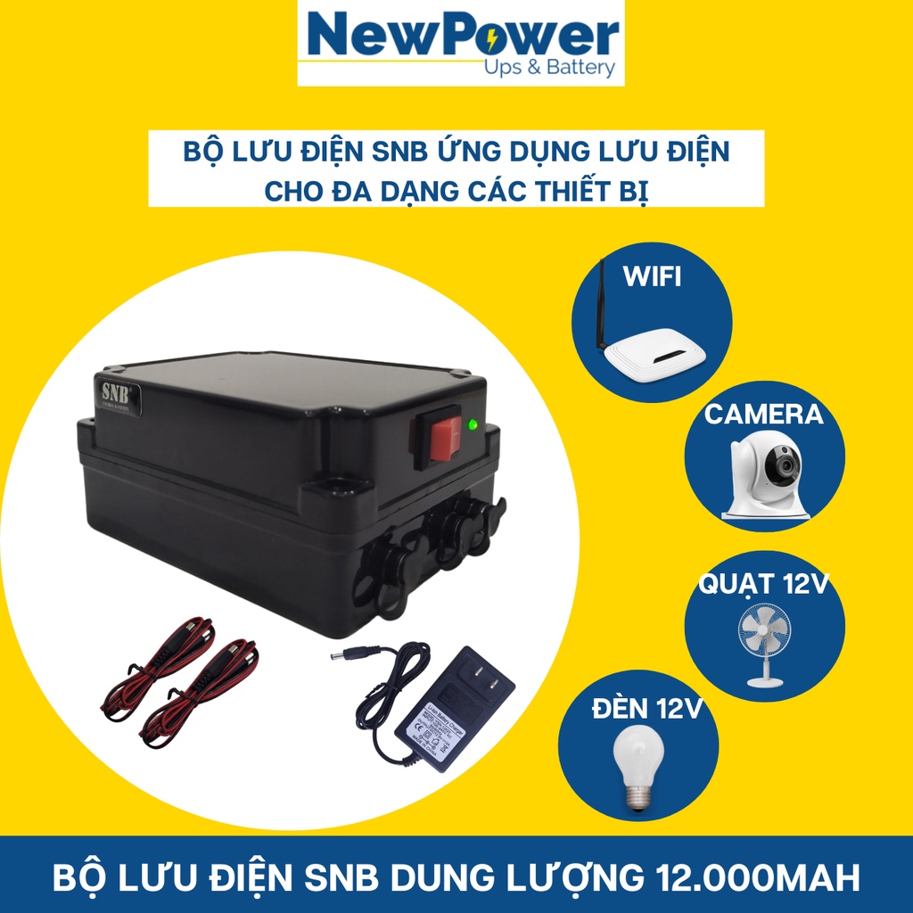 Bộ lưu điện gia đình 12.000mAh, UPS 12V dùng cho wifi,camera..mới 100%,bảo hành 12 tháng