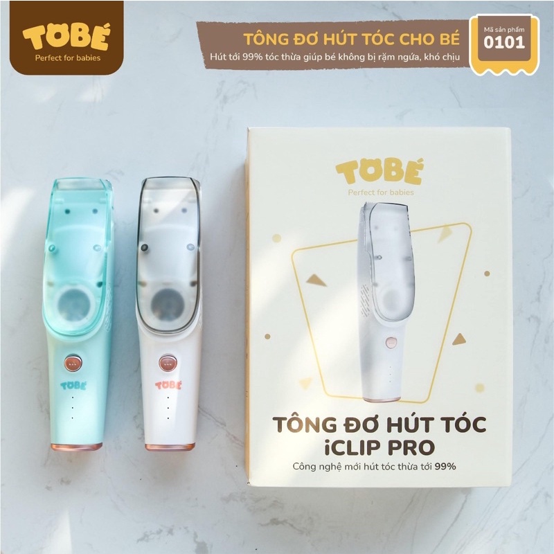 Tông đơ cắt tóc, hút tóc thừa ICLIP PRO thương hiệu TOBÉ an toàn, siêu tiện dụng cho bé