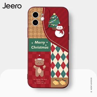 Ốp lưng JEERO chống bẩn christmas ngộ nghĩnh độc lạ hoạt hình dễ thương đẹp mềm Cho iPhone 16 15 14 13 12 11 Pro Max SE 2020 X XR XS ip 8 7 Plus kute HFE1554