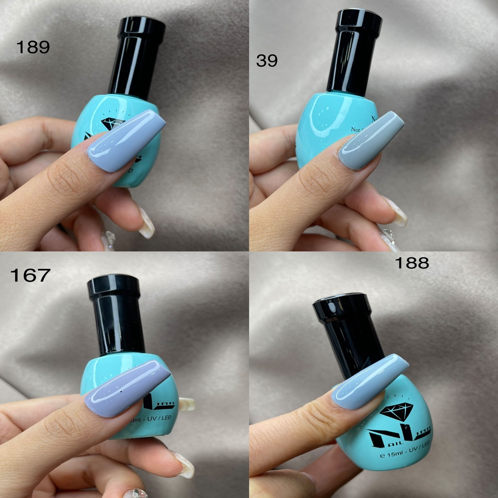 Sơn gel NL mẫu mới chai tròn chắc chắn  dùng máy hơ tone nhiều màu sắc đỏ hồng xanh các loại chai 15ml s2