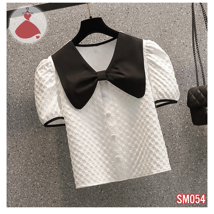 SOBIN BIG SIZE KG ÁO SƠ MI CỔ NƠ, ÁO SƠ MI NỮ THỜI TRANG SM054
