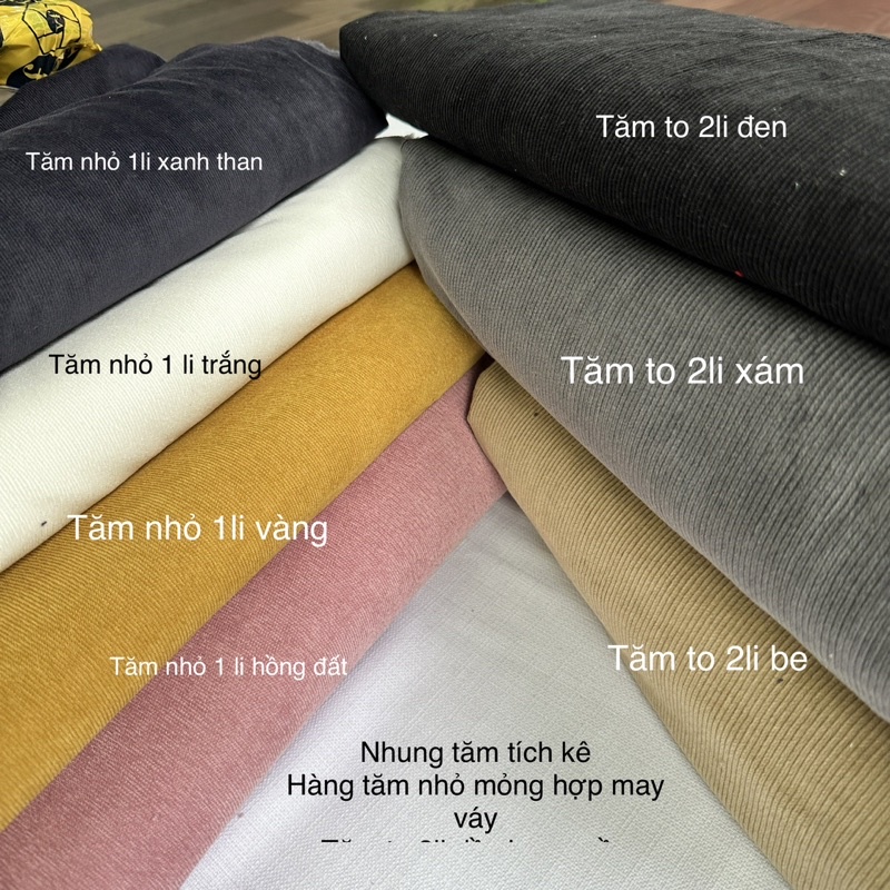 Vải nhung tăm Tích Kê Hàn Quốc 100% tích kê hàng chất lượng, không xù lông