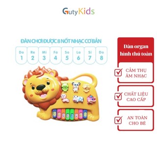 Đàn organ hình thú cho bé tạo hình chú sư tử ngộ nghĩnh Guty Kids đồ chơi nhạc cụ đàn organ cho bé đam mê âm nhạc