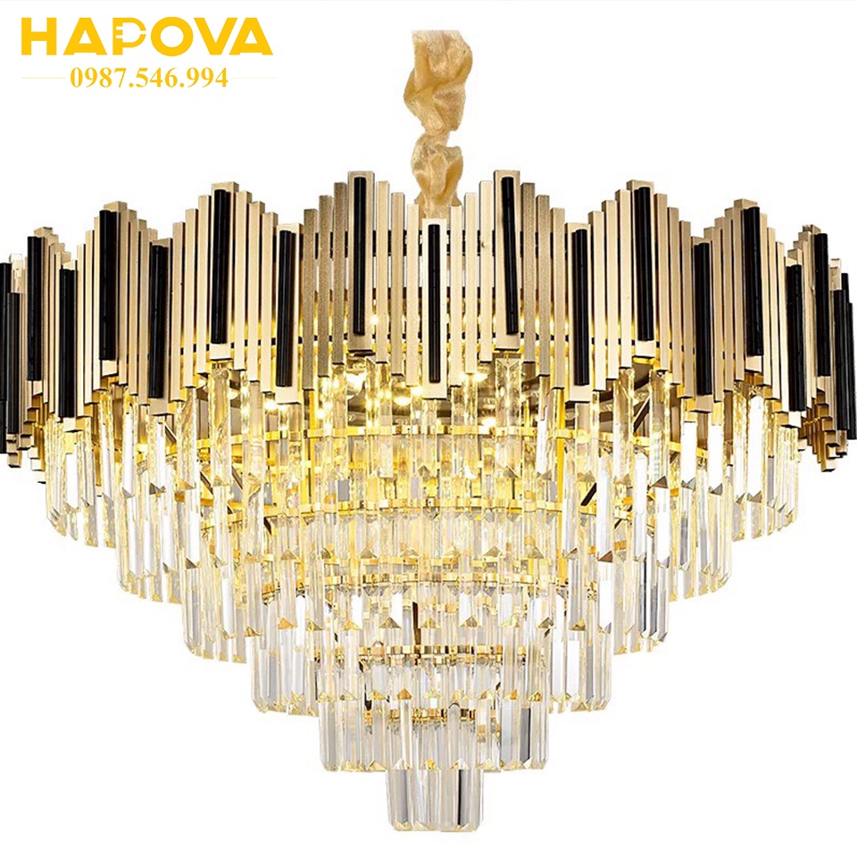 Đèn chùm trang trí phòng khách, phòng ngủ Đường kính 600mm HAPOVA PANKA 0925 Kèm bóng LED chuyên dụng