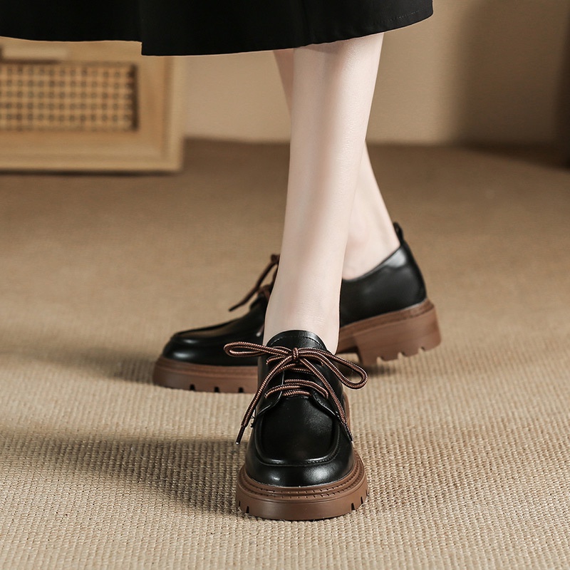 Giày Da Oxford Cột Dây Phong Cách Thời Trang Anh Quốc Dành Cho Nữ