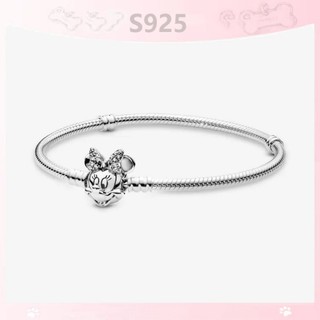 Disney vòng tay mạ bạc 925 mặt hình chuột mickey minnie thời trang cho nữ dora