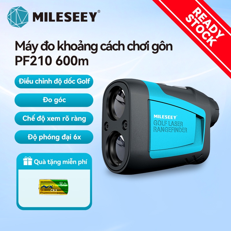 Mileseey PF210 Máy đo khoảng cách chơi gôn Laser 600M / Yards, Pin tích hợp Máy đo khoảng cách nhỏ Hộp đựng Thiết bị đo kính viễn vọng chuyên nghiệp, cho môn thể thao chơi gôn để săn bắn