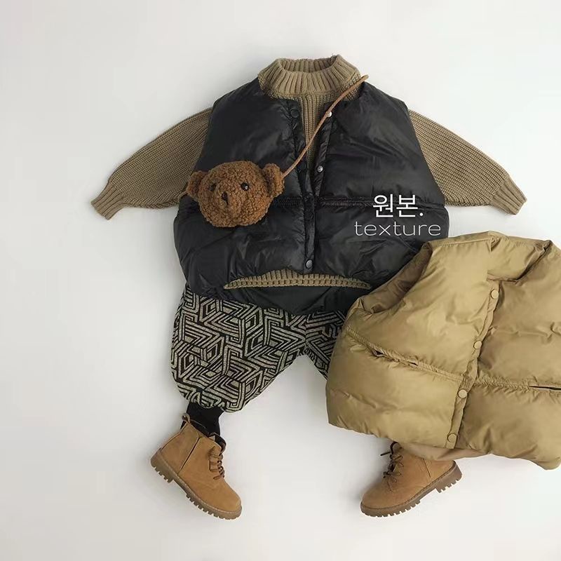 Áo Thun Cotton Sát Nách Dáng Rộng Mềm Mại Thời Trang Hàn Quốc Cho Bé Trai Gái