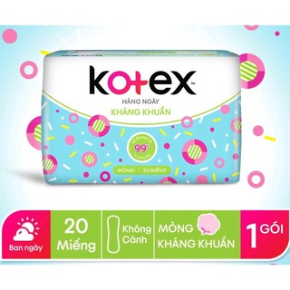 Băng vệ sinh Kotex hằng ngày không cánh kháng khuẩn 20 miếng
