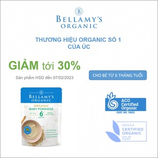 [GIẢM đến 30%] Bột Dinh Dưỡng Ăn Dặm: Yến Mạch và Gạo Bellamy's Organic