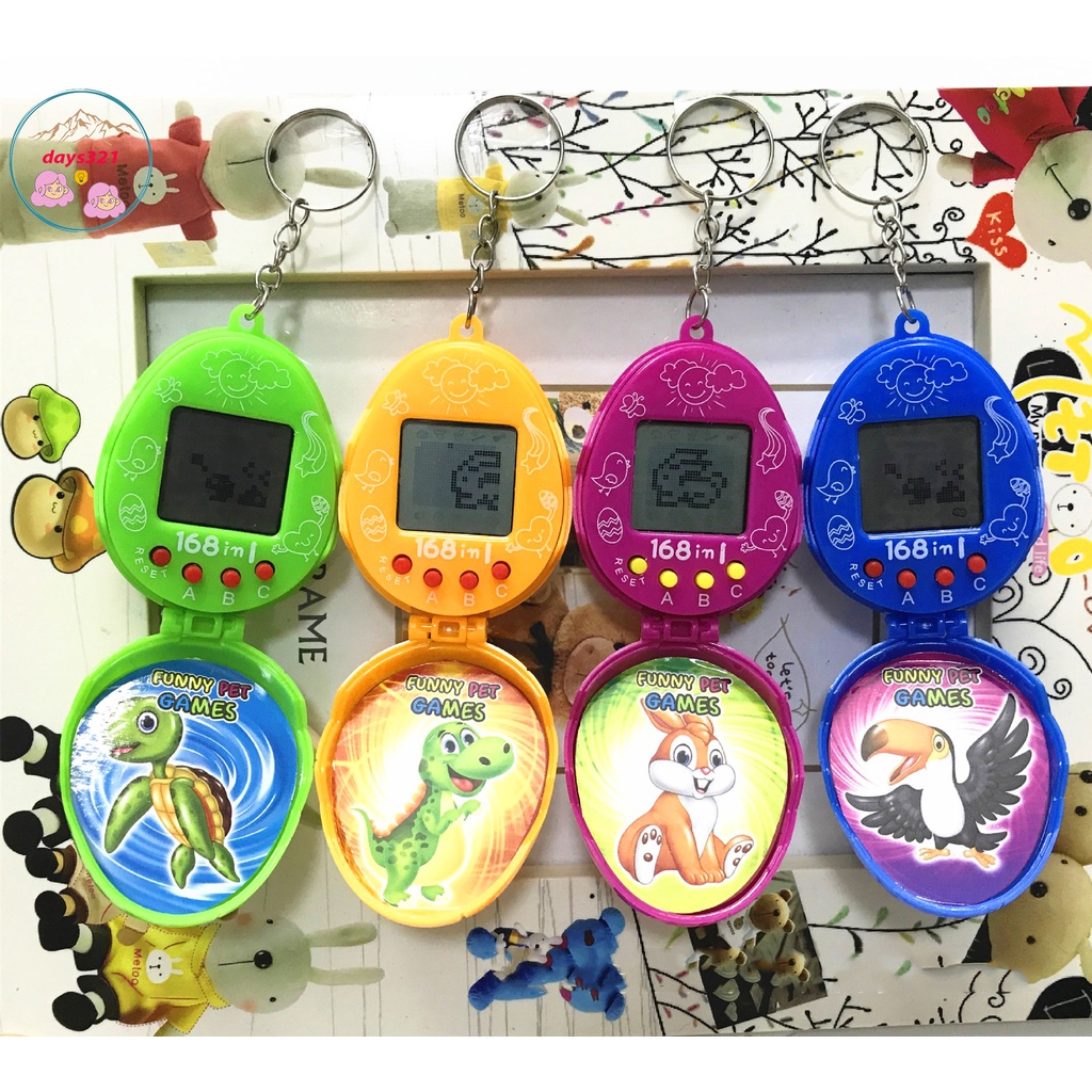 Móc khóa máy chơi game nuôi thú ảo 168 trong 1 cổ điển độc đáo trở về tuổi thơ thế hệ 8x 9x
