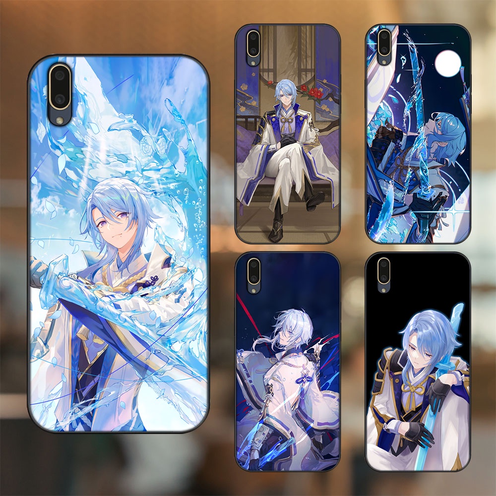 Ốp lưng Vivo V11 viền đen in hình Kamisato Ayato Genshin Impact