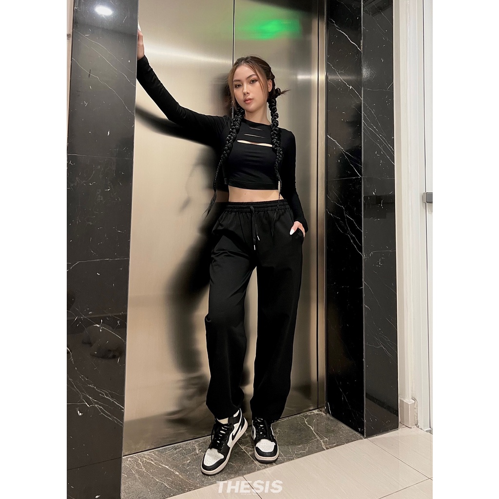 Quần Joggers Da Cá Đen THESIS