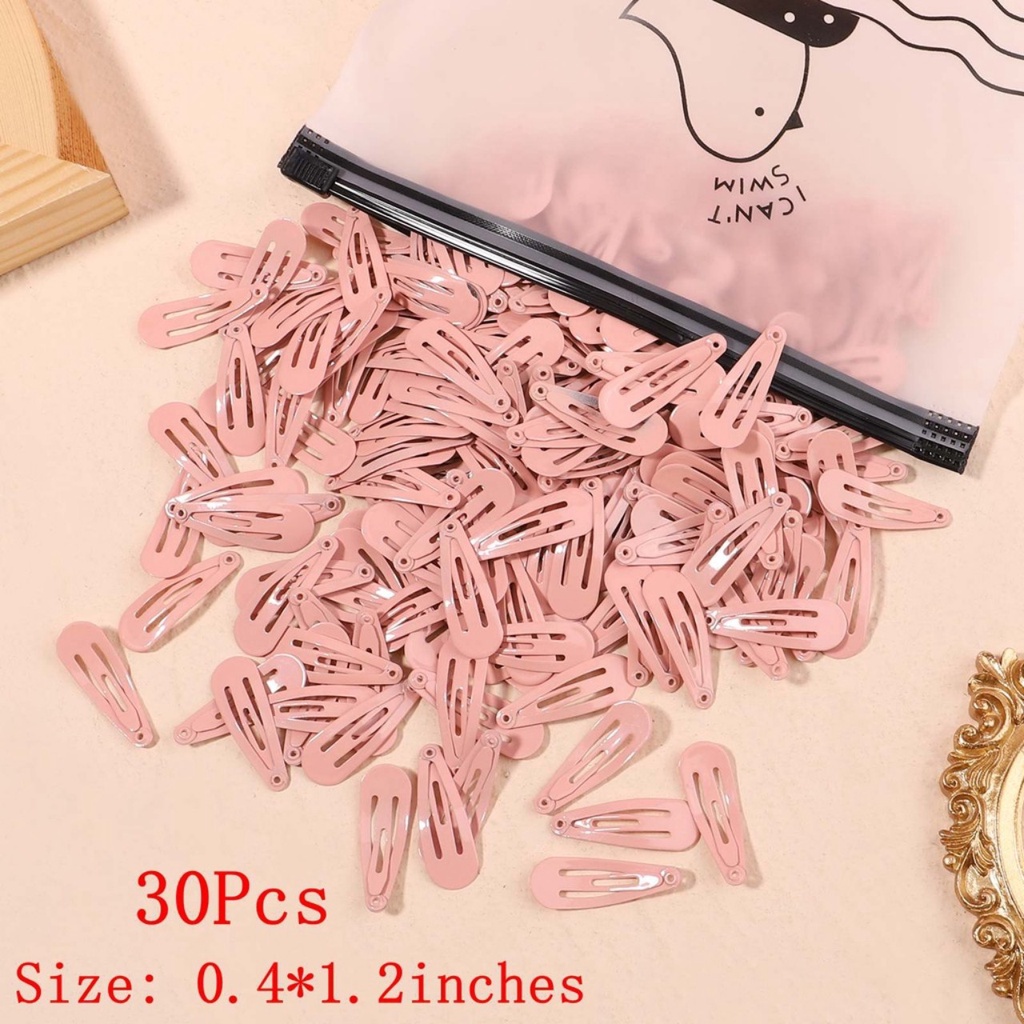 Kẹp tóc màu trơn hình giọt nước cho bé size 32mm, 3,2cm