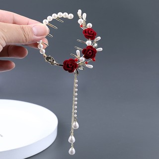 Kẹp hoa hồng búi tóc cao sang trọng