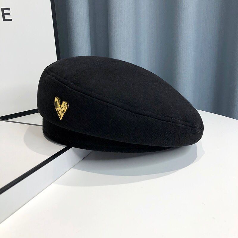 Mũ Nồi Mũ Beret Hình Trái Tim nổi thời trang Vintage phong cách Hàn Quốc
