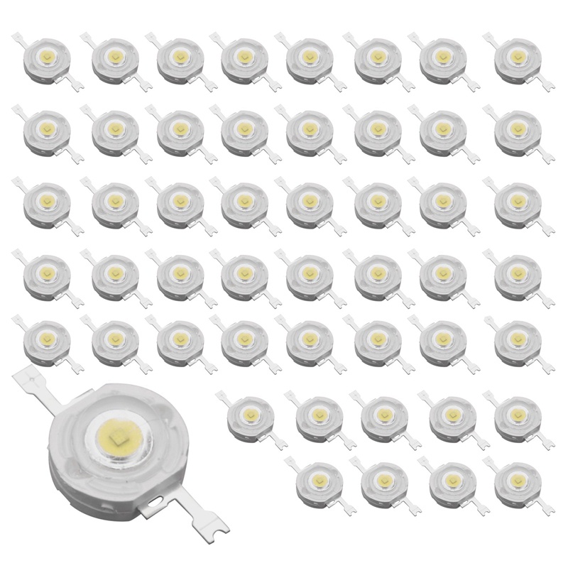 50 Đèn Led Diode Năng Lượng Cao 1W 1 Watt Chip 3V-3.4V