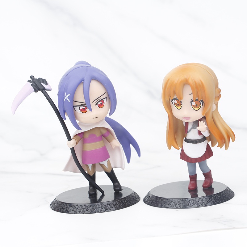 Bộ 6 Mô Hình Nhân Vật Hoạt Hình Aria of the Starless Night Kirito Asuna Mito Làm Quà Tặng Cho Bé