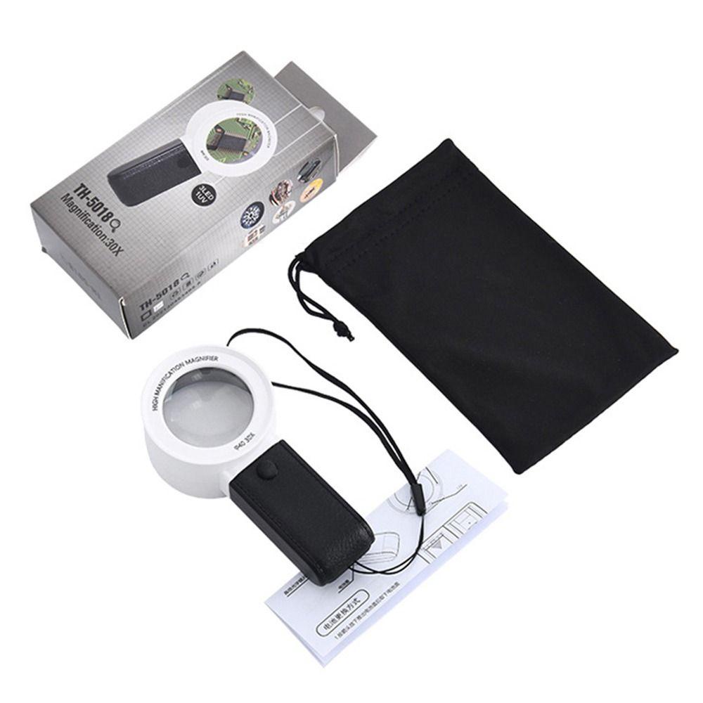 GOGOUP Kính Lúp Đọc Sách Trang Sức Phóng Đại 30 Lần Có Đèn LED